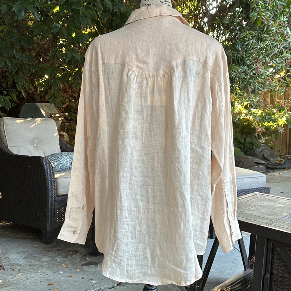 NWT Spell Sunday💯Linen Blouse in Almond size small - Picture 6 of 9